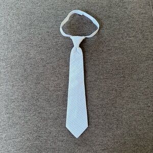 Janie and Jack Seersucker Necktie Striped Blue White Tie NWT